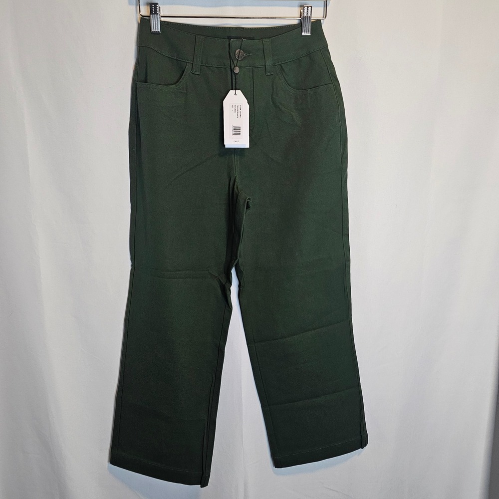 Universal Standard Twill Crop Pants‎ Duffle Bag Green USPA0632 Size 0